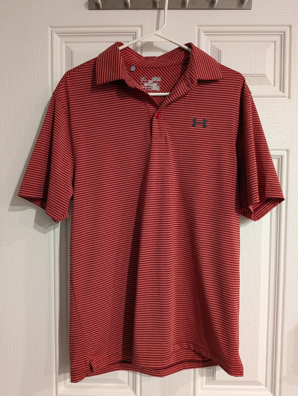 Men's UA Red Striped Performance Polo
